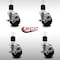 Service Caster 3.5'' SS Phenolic Swivel 1-7/8'' Expanding Stem Caster Set with Brake, 4PK SCC-SSEX20S3514-PHS-TLB-178-4 - alternate 4